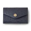 Mulberry Folded Multi-card Ostrich Embossed Leather Wallet In Black