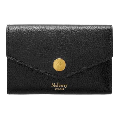 Mulberry Folded Multi-card Wallet Black Small Classic Grain