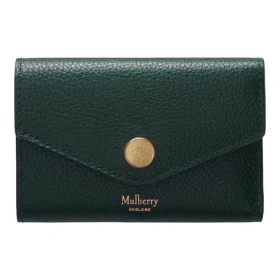 MULBERRY FOLDED MULTI-CARD WALLET MULBERRY GREEN SMALL CLASSIC GRAIN