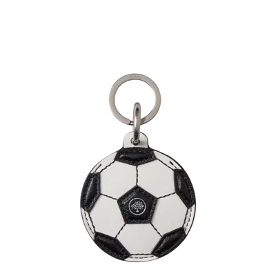 Mulberry Football-design Keyring In White