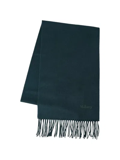 Mulberry Fringed Cashmere Scarf In Green