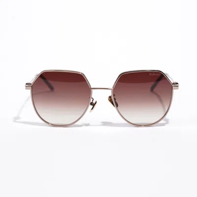 Mulberry Geometric Aviator Sunglasses Rose Gold Base Metal 54mm 18mm In Red