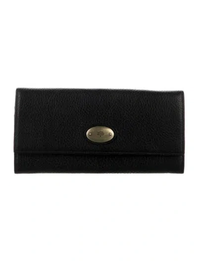 Pre-owned Mulberry Gg Marmont Leather Continental Leather Wallet In Black