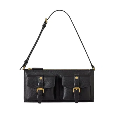 Mulberry Grained Calf Leather Shoulder Bag In Black
