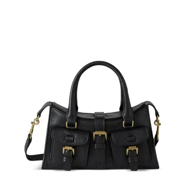Mulberry Grained Calf Leather Tote Bag In Black