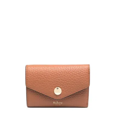 Mulberry Grained-effect Folded Wallet In Brown