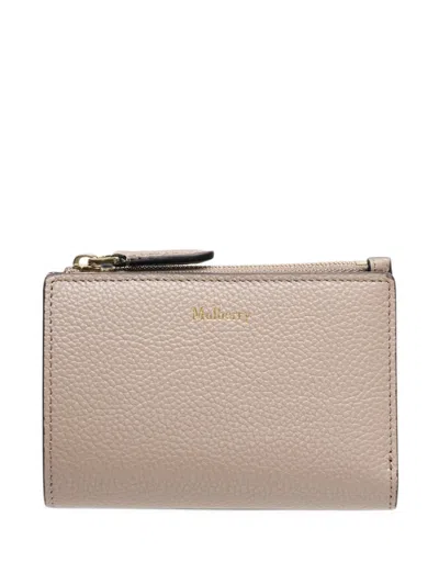 Mulberry Grained Leather Bifold Wallet In Neutral