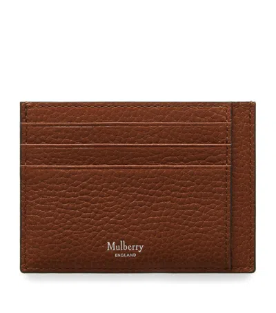 Mulberry Grained Leather Card Holder In Brown