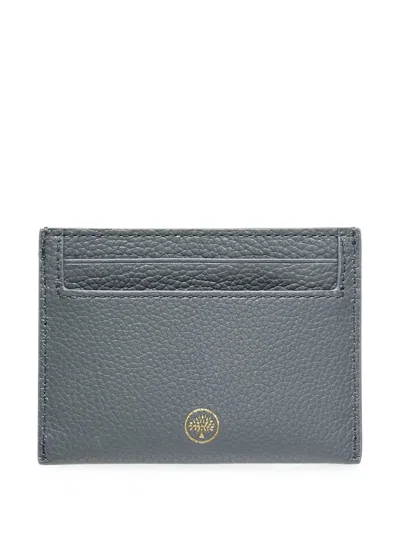 Mulberry Grained Leather Card Holder In Gray