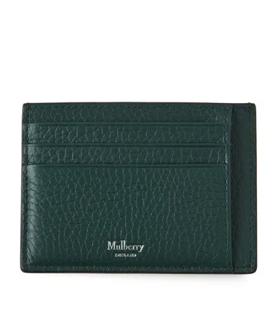 Mulberry Grained Leather Card Holder In Green