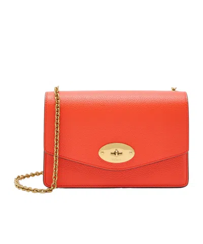 Mulberry Grained Leather Clutch In Red