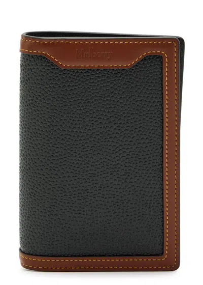 Mulberry Grained Leather Passport Holder In Black