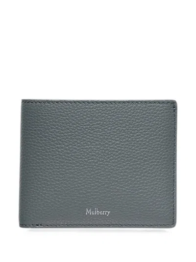Mulberry Grained Leather Wallet In Blue