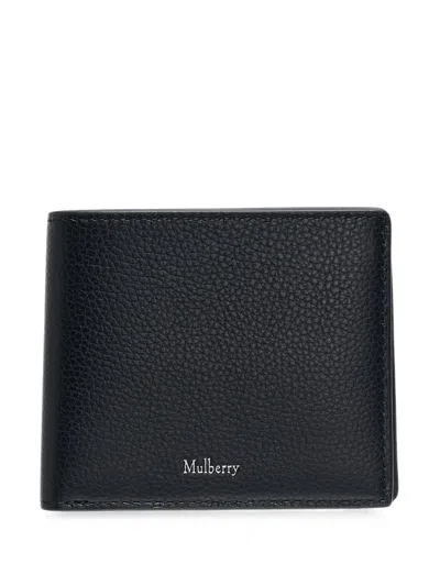 Mulberry Grained Leather Wallet In Black