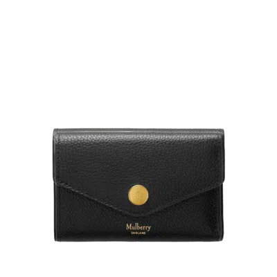 Mulberry Grained Leather Wallet In Black
