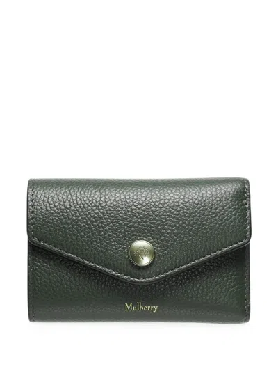 Mulberry Grained Leather Wallet In Green