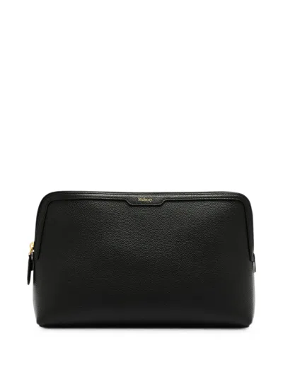 Mulberry Grained Leather Wash Bag In Black