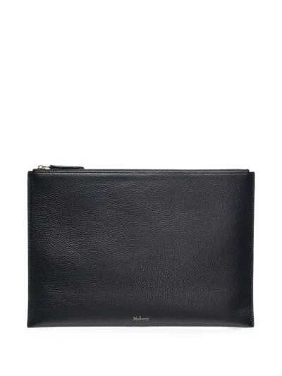 Mulberry Grained-leather Pouch In Black