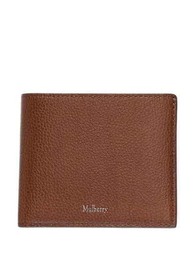 Mulberry Grainy Leather Bi-fold Wallet In Brown