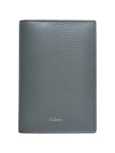 Mulberry Grainy Leather Cardholder In Gray