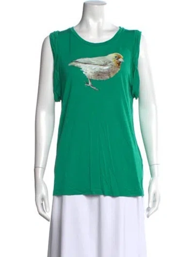 Pre-owned Mulberry Graphic Print Crew Neck T-shirt In Green