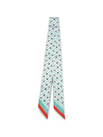 Mulberry Graphic-print Striped Scarf In Blue