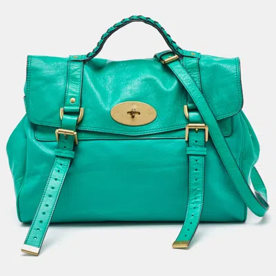 Pre-owned Mulberry Green Leather Alexa Flap Top Handle Bag