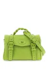 MULBERRY GREEN MINI LEATHER HANDBAG WITH ICONIC TWIST CLOSURE AND DETACHABLE STRAP