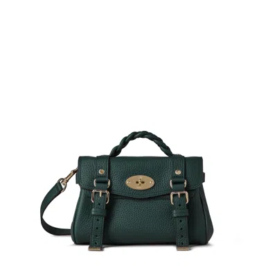 Mulberry Mini Alexa Braided-handle Satchel Bag In Green
