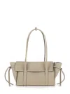 Mulberry 'small Bayswater' White Shoulder Bag With Laminated Logo In Grey