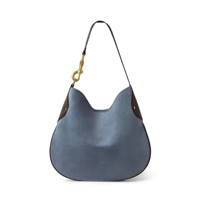 Mulberry Hackney Suede Shoulder Bag In Blue