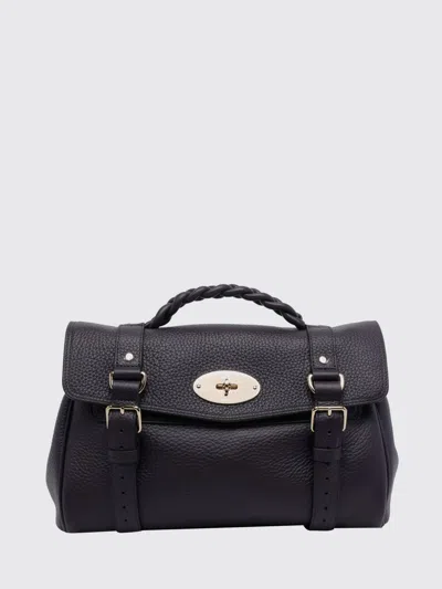 Mulberry Black Leather Mini Alexa Heavy Grain Top Handle Bag
