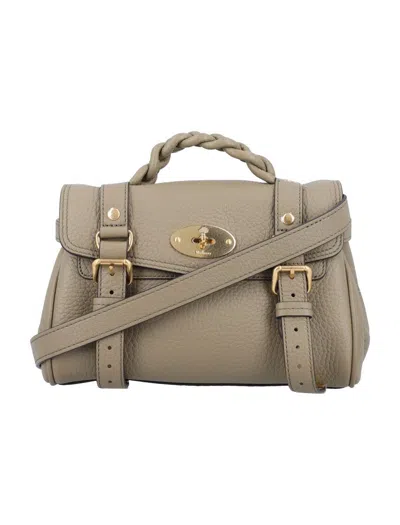 Mulberry Mini Leather Alexa Cross-body Bag In Linen Green