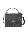 Mulberry Harlow Satchel Crossbody Bag In Black Grained Leather In Black