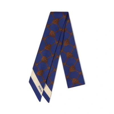 Mulberry Heart Pocket Skinny Scarf In Blue