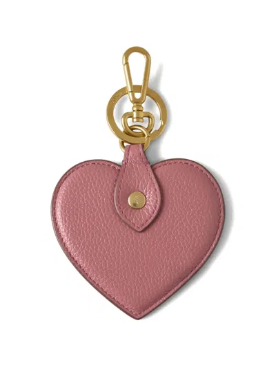 Mulberry Heart-motif Keyring In Pink