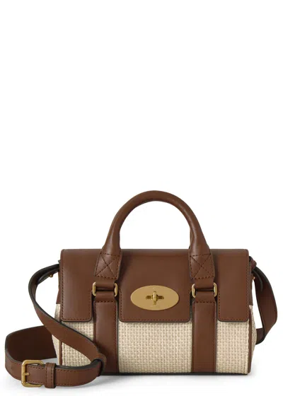 Mulberry Heritage Bayswater Mini Raffia Cross-body Bag In Brown