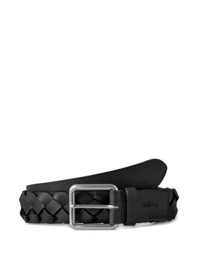 Mulberry Heritage Braided Leather Belt In Black