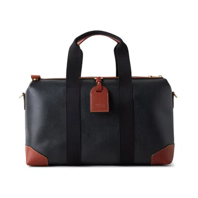 Mulberry Heritage Day Clipper Eco Scotchgrain Bag In Black-cognac