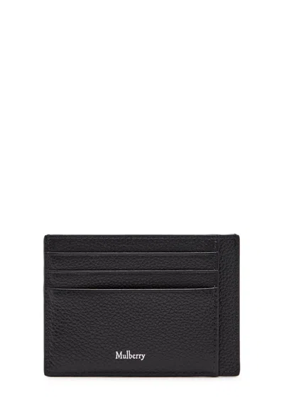 Mulberry Heritage Grained Leather Card Holder In Black