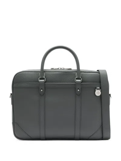 Mulberry Heritage Leather Briefcase In Gray