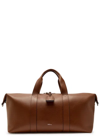 Mulberry Heritage Medium Clipper Grained Leather Holdall In Brown