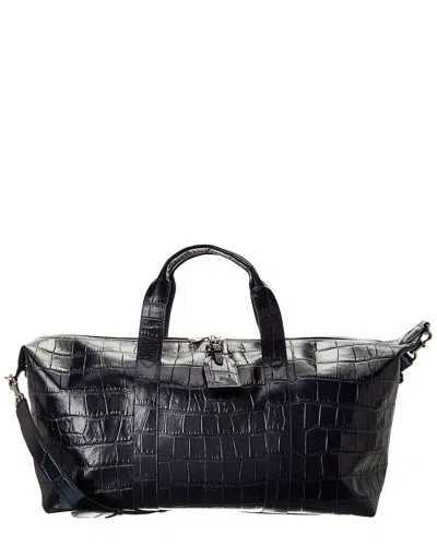 Mulberry Heritage Medium Clipper Matte Croc-embossed Leather Duffel Bag
