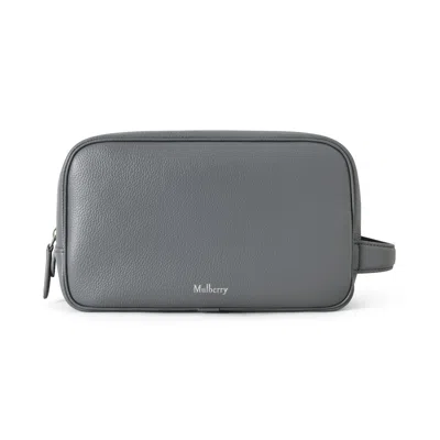 Mulberry Heritage Wash Case Foggy Grey In Foggy Grey Small Classic Grain