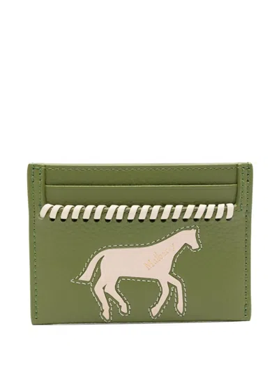 Mulberry Horse Leather Credit Card In Green