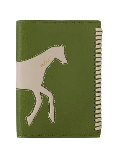Mulberry Horse-appliqué Passport Holder In Green