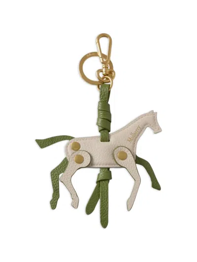 Mulberry Horse-shaped Keyring In Neutral