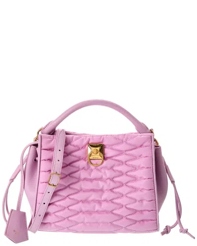 Mulberry Iris Small Nylon & Leather Shoulder Bag In Pink