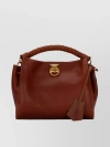 MULBERRY IRIS TEXTURED LEATHER TOTE WITH BRAIDED HANDLE AND DETACHABLE STRAP