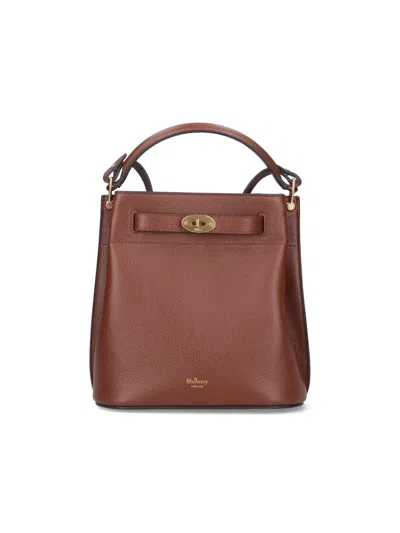 Mulberry Islington Grained Leather Bucket Bag In Brown